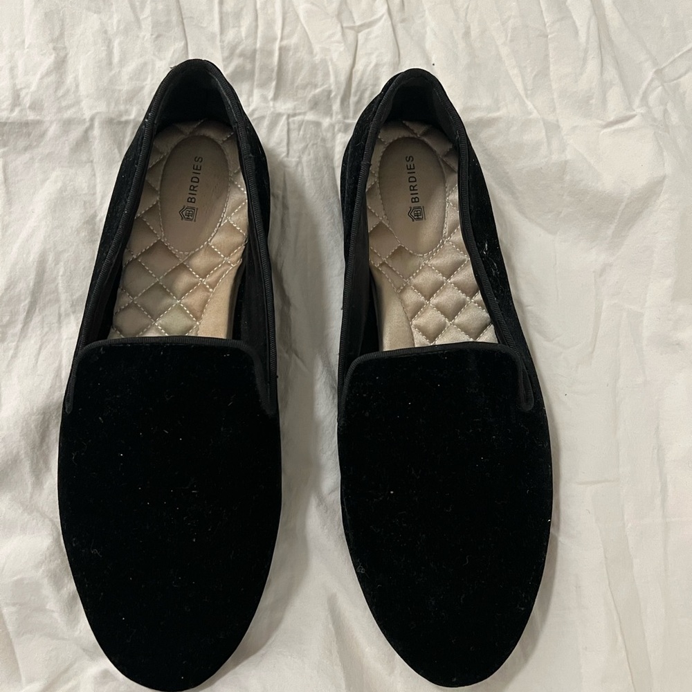 Birdies Velvet Black Loafers